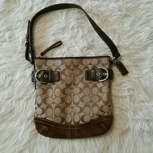 Coach small tote coated canvas